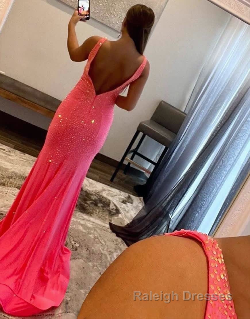 Mermaid V Neck Beaded Mermaid Prom Dress