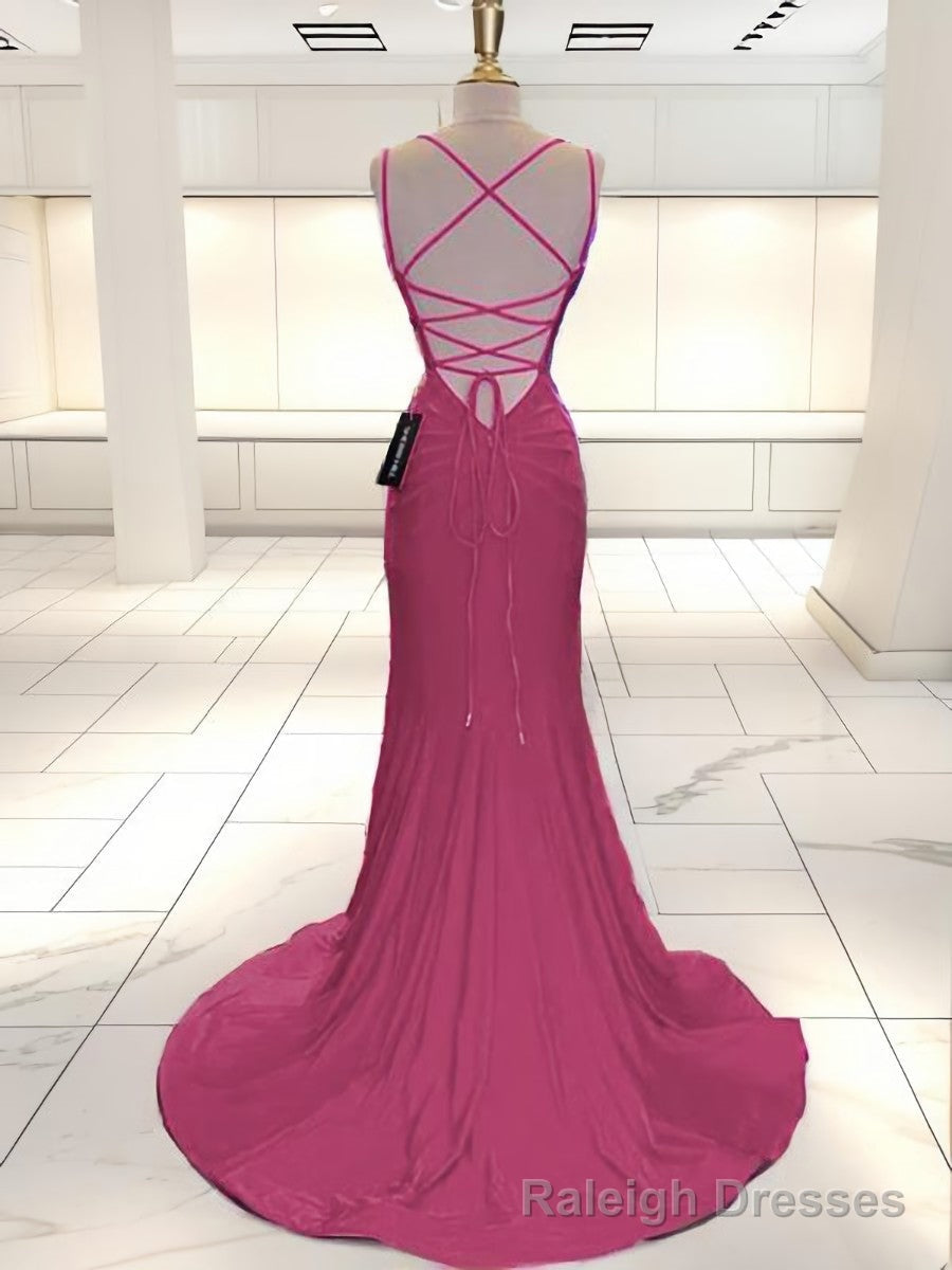 Mermaid V-neck Ruffles Sweep Train Jersey Dress Secondary image