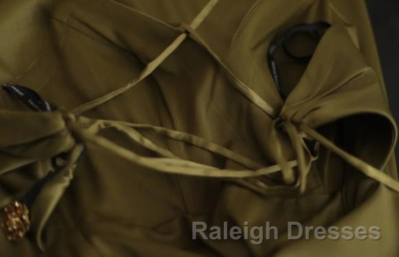 Mermaid V-Neck Satin Long Prom Dress Elegant Spaghetti Strap Formal Dress