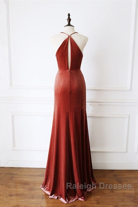 Mermaid Velvet Bridesmaid Dresses Draped Neck