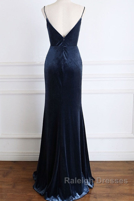 Mermaid Velvet Bridesmaid Dress Leg Slit Secondary image