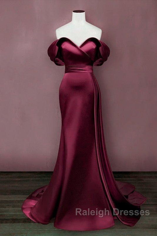 Mermaid Violet Prom Dresses Off The Shoulder