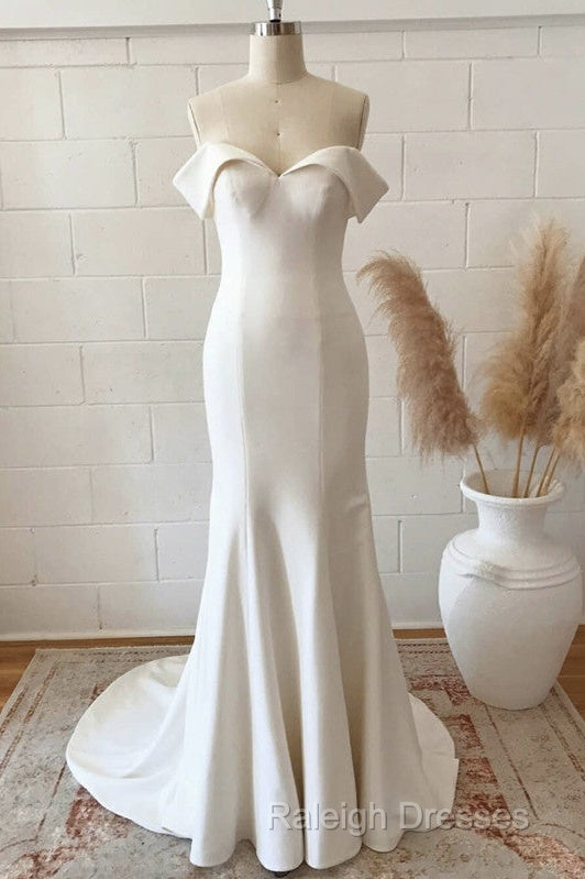 Mermaid Wedding Dress Satin Off Shoulder