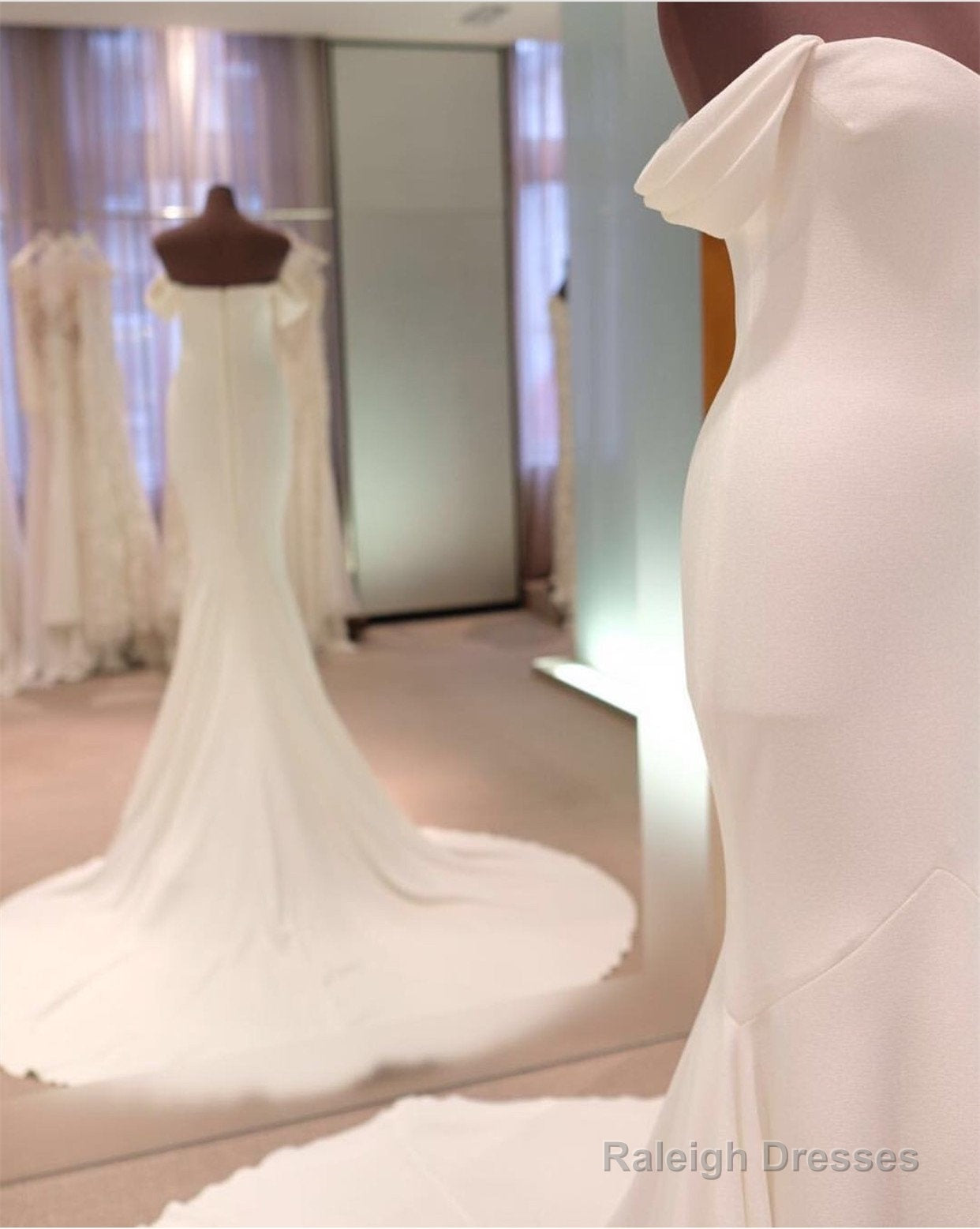 Mermaid Wedding Dress Sweetheart Court Train With Off Shoulder