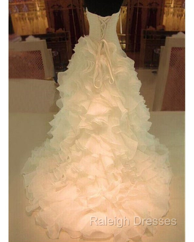 Mermaid Wedding Dresses Sweetheart Organza Ruffles Train Secondary image