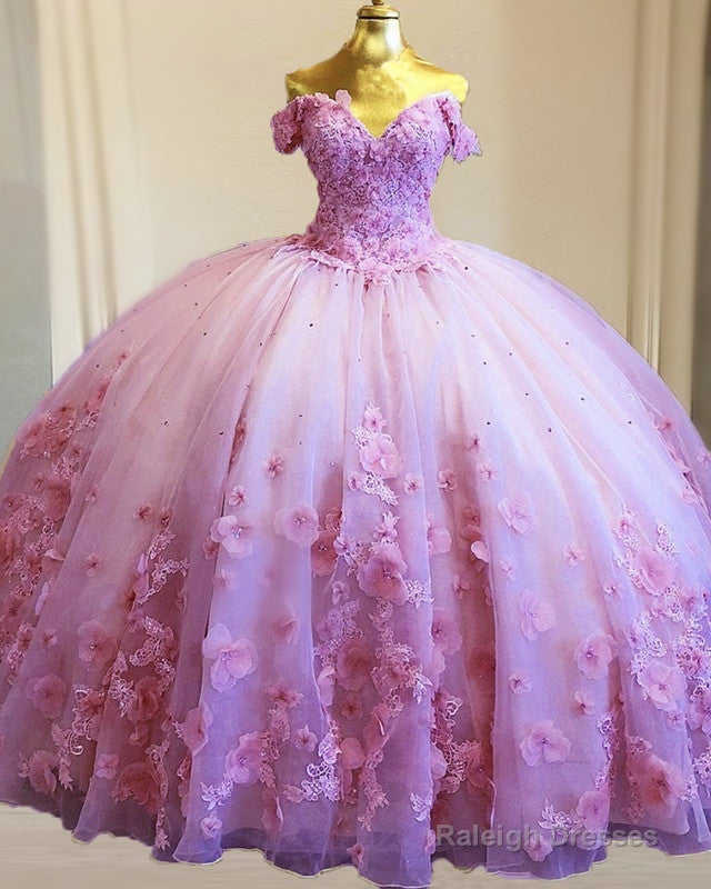 Mexican Style Floral Flowers Quinceanera Dresses Off The Shoulder