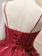 Mini/Short Burgundy Prom Dress,  Puffy Cute Burgundy Homecoming Dress