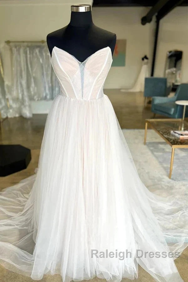 Minimalist Style Sheer Wedding Dress With Sweet Collar And Floor Mopping Wedding Dress