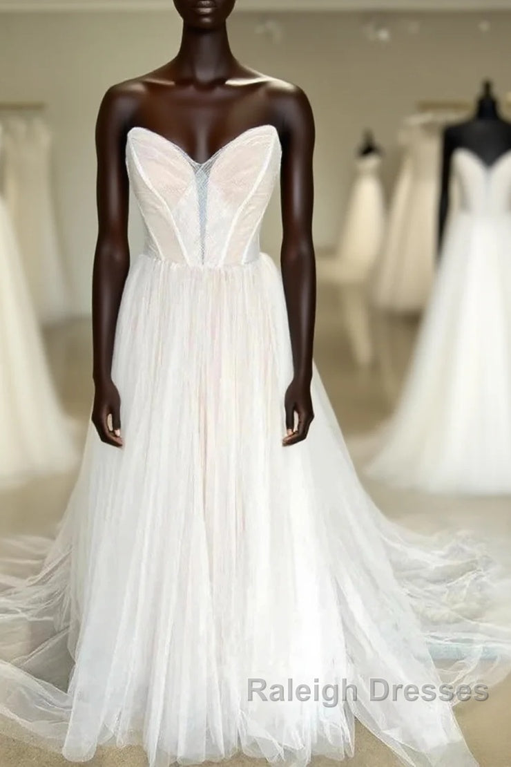 Minimalist Style Sheer Wedding Dress With Sweet Collar And Floor Mopping Wedding Dress Main image