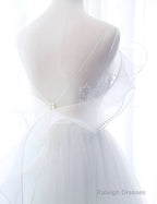 Mint Green And White Glam Tulle With Lace Long Wedding Prom Dresses Beautiful Prom Dress