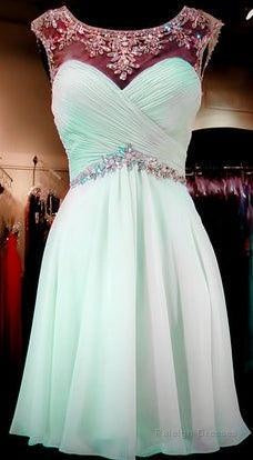 Mint Green Beaded Back Prom Dress Backless Homecoming Dress Secondary image