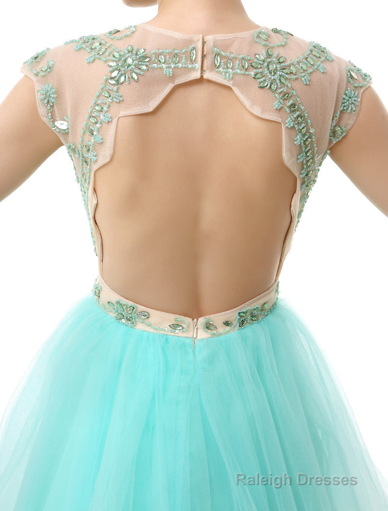 Mint Green Beaded Short Homecoming Dresses