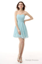 Mint Green Pleated Lace Short Homecoming Dresses