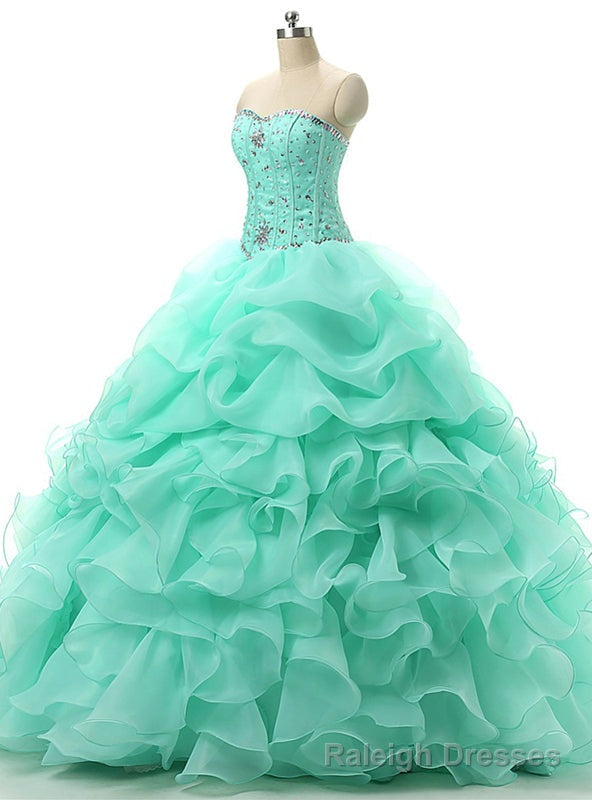 Mint Green Quinceanera Dresses Crystal Sweetheart Gorgeous Ball Gown Main image