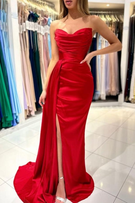 Modern Sweetheart Sleeveless Mermaid Prom Dresses With Front Split Secondary image
