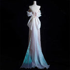 Modest A-Line Off The Shoulder Pink Sequin Long Floor Length Pearls Prom Dress