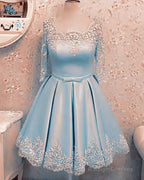 Modest Homecoming Dress Lace 3/4 Sleeves