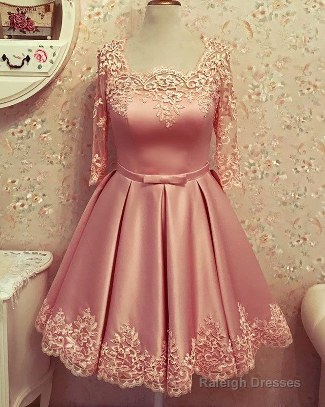 Modest Homecoming Dresses Lace 3/4 Sleeves Main image