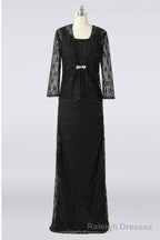 Modest Long Black Lace Mother Of The Bride