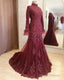 Modest Long Sleeve Lace Mermaid Dresses