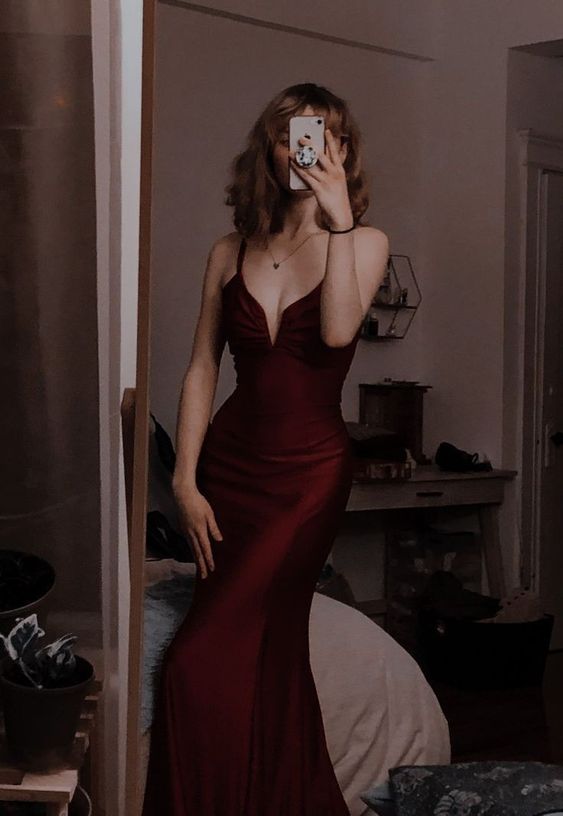 Modest Mermaid Burgundy Prom Dress 22Th Birthday Outfit