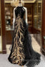 Modest Mermaid Halter Long Black Prom Dress