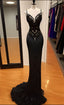 Modest Mermaid Lace Black Prom Dress Long Prom Dresses