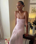 Modest Mermaid Pink Prom Dress Long Prom Graduation Prom Dresses Prom Dresses