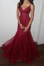 Modest Mermaid Spaghetti Straps Burgundy Sequin Prom Gowns 23Rd Birthday Dresses Prom Dress 20Th Birthday Outfits