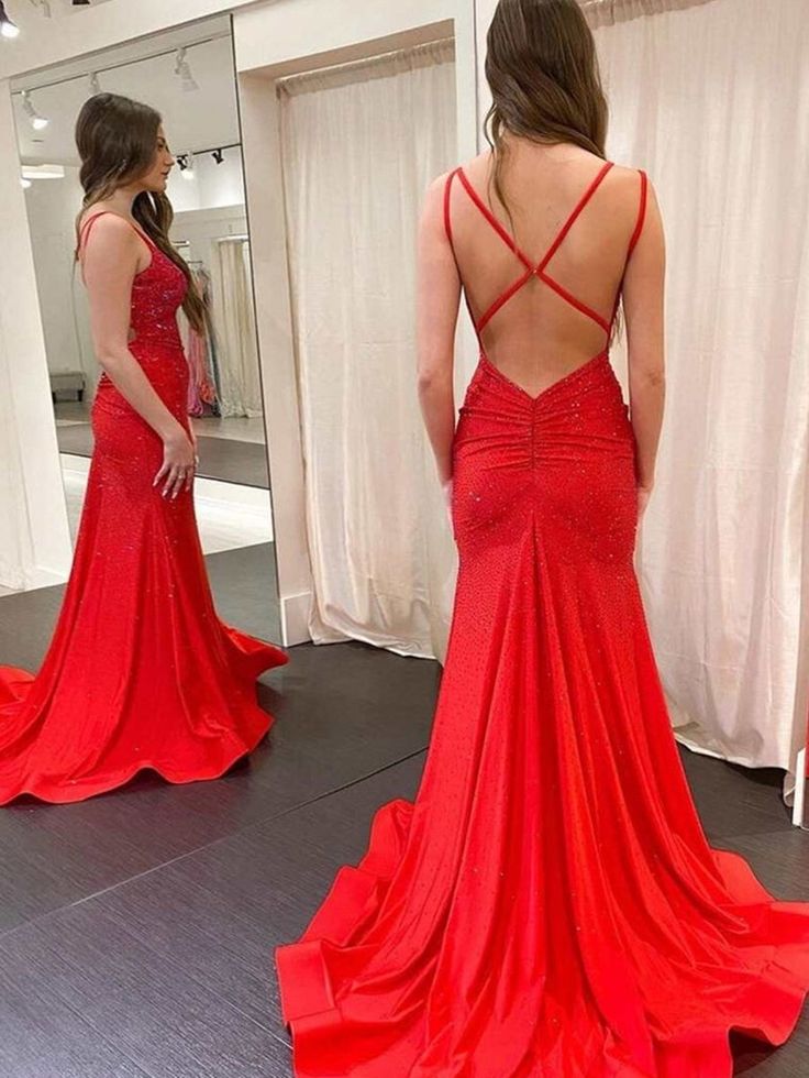Modest Trendy Mermaid Spaghetti Straps Navy Blue Sequins Prom Dress Style Long Senior High School Dance Prom Dresses Secondary image