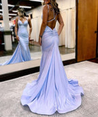 Modest Trendy Mermaid Spaghetti Straps Navy Blue Sequins Prom Dress Style Long Senior High School Dance Prom Dresses