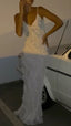 Modest V Neckline White Prom Dress Long Prom Gowns