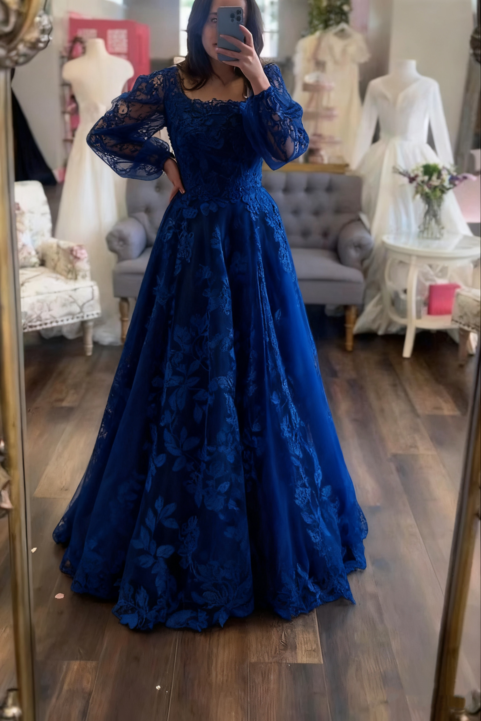 Modest Wedding Dresses Long Sleeve Lace Applique Classic A-Line Wedding Dresses