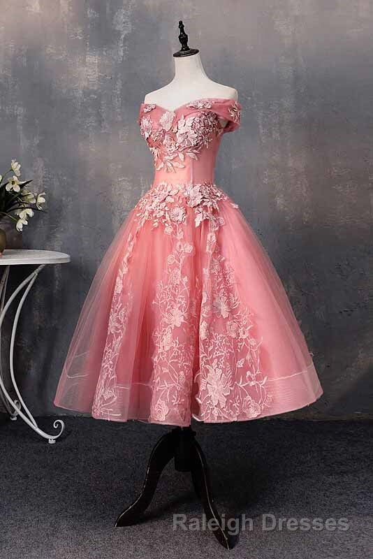 A-line Off-Shoulder Short Prom Dresses Appliques Sweet 16 Gown Secondary image