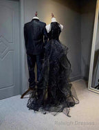 A Line Prom Black Dress Vintage Dress Wedding Prom Birthday Sweep