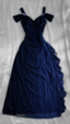 Navy Blue A-Line Prom Dresses Long Ruffle Prom Dresses