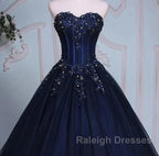 Navy Blue Lace Applique Tulle Long Prom Dresses Prom Gown Off Shoulder Floor Length Prom Dresses