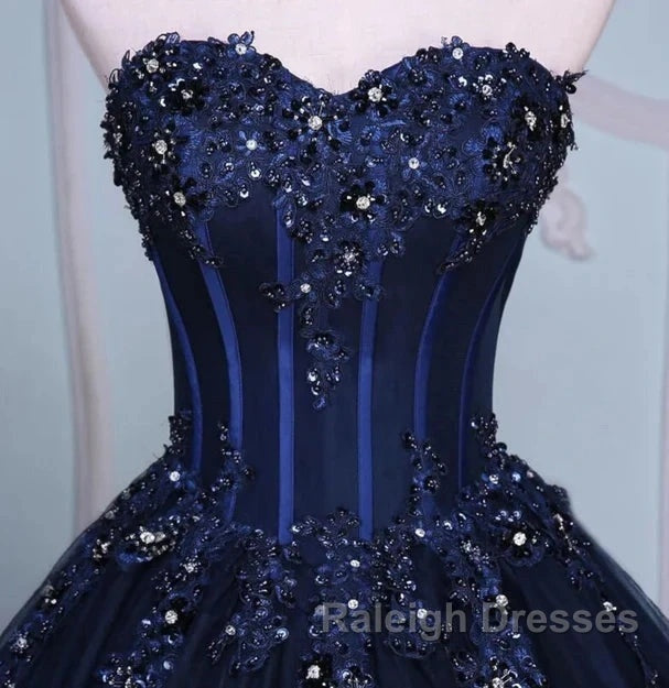 Navy Blue Lace Applique Tulle Long Party Dress Formal Gown Off Shoulder Floor Length Prom Dress