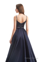 Mermaid Sequins Spaghetti Straps Prom Dresses With Detachable Train