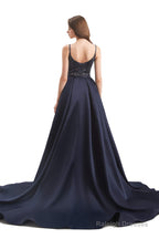 Mermaid Sequins Spaghetti Straps Prom Dresses With Detachable Train