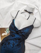 Navy Blue Mermaid Spaghetti Strap Tulle Beading Prom Dresses Long V-Neck Graduation Prom Adult Ceremony Dresses