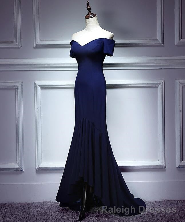 Navy Blue Mermaid Sweetheart Long Evening Dress, Blue Prom Dresses Secondary image