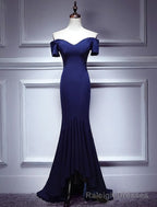 Navy Blue Mermaid Sweetheart Long Evening Dress, Blue Prom Dresses