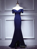 Navy Blue Mermaid Sweetheart Long Prom Dress, Blue Prom Dresses