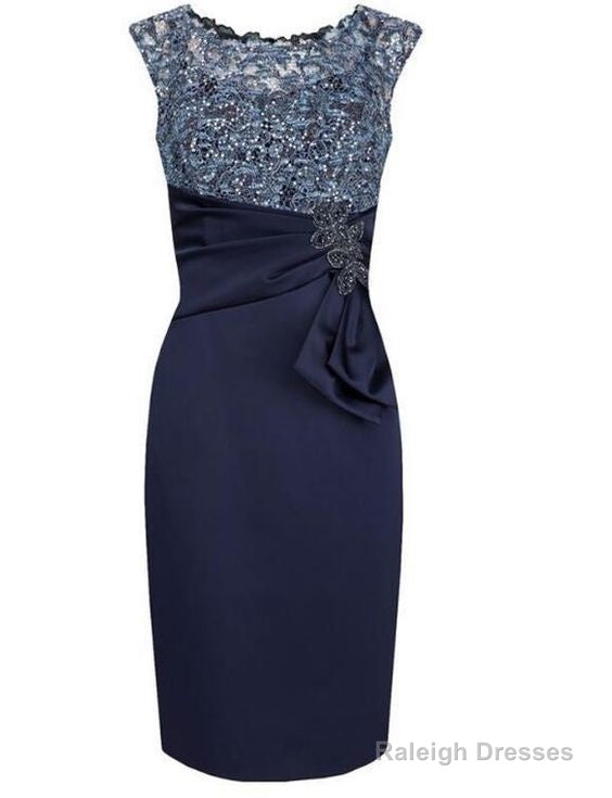 Navy Blue Mother Of The Bride Dress With Lace Prom Dresses