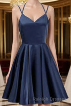 Navy Blue Short Prom Dress Juniors Homecoming Dresses