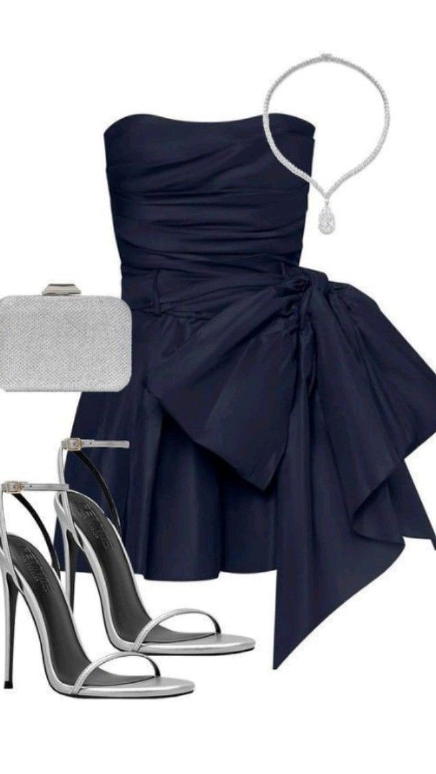 Vintage Navy Blue Strapless Bowkont Short Prom Dresses Homecoming Dresses Secondary image