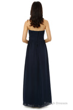 Navy Blue Sweetheart Chiffon With Pleats Bridesmaid Dresses