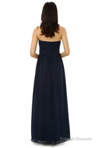 Navy Blue Sweetheart Chiffon With Pleats Bridesmaid Dresses