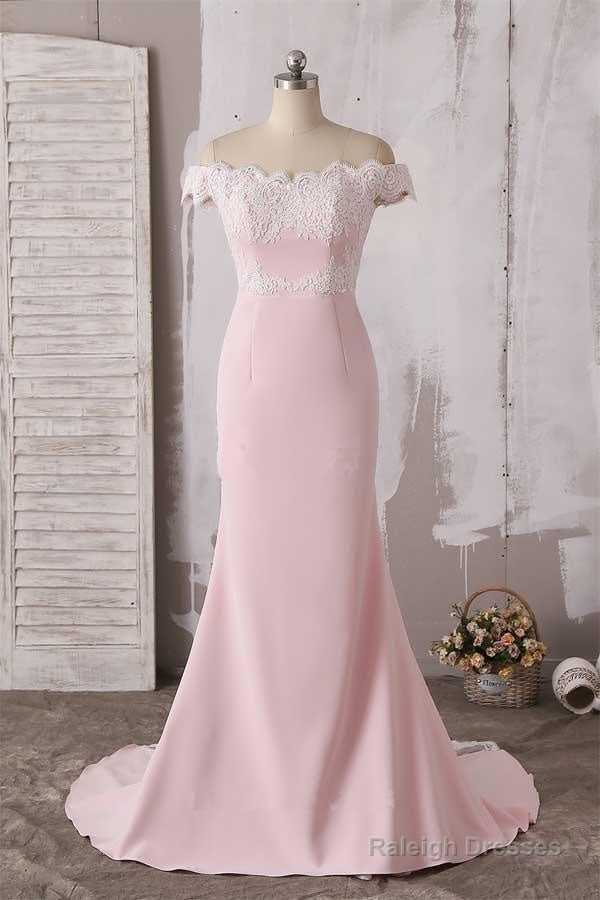 Neckline Off The Shoulder Lace Prom Dresses Bridesmaid Dress Main image